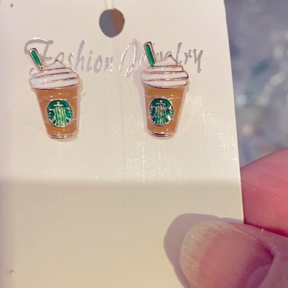 Coffee post earrings